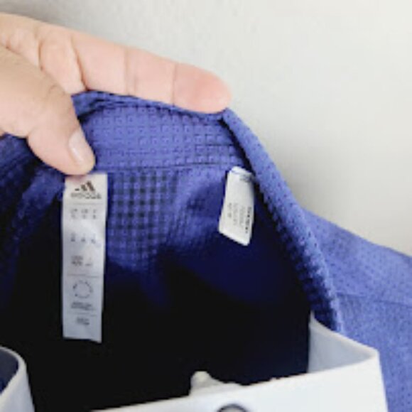 Adidas Men's Blue Playgreen Spray Die Short Sleeve Golf Casual Polo Shirt Sz XL - Picture 9 of 10